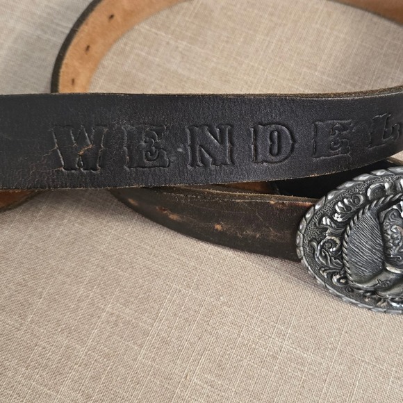 Vintage Mens EJC 1995 Western Cowboy Belt Leather Brown Boots Buckle Made USA - Picture 6 of 7